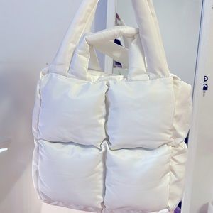 White Puffer Tote Bag